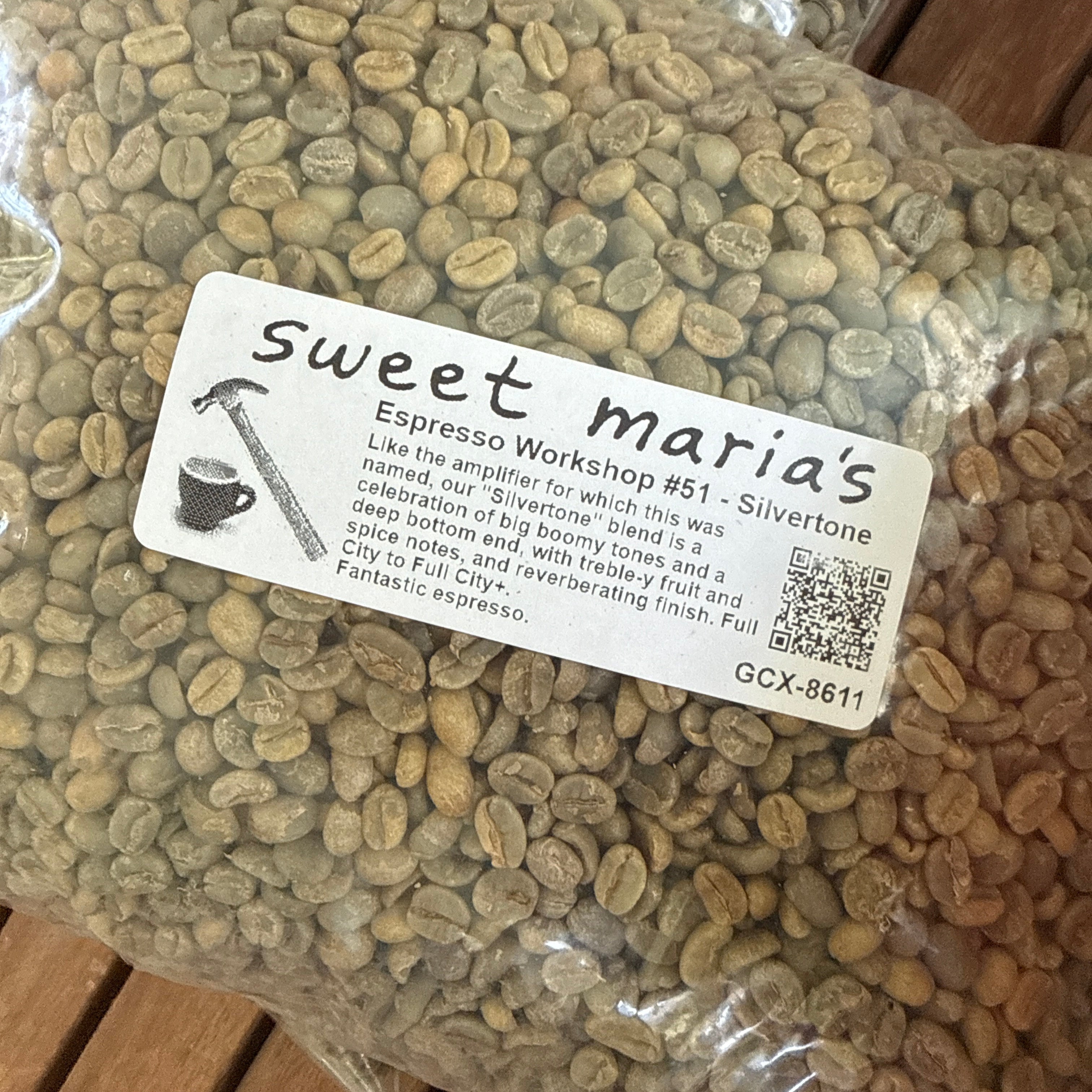 Bag of coffee beans with a 'Sweet Marias' label