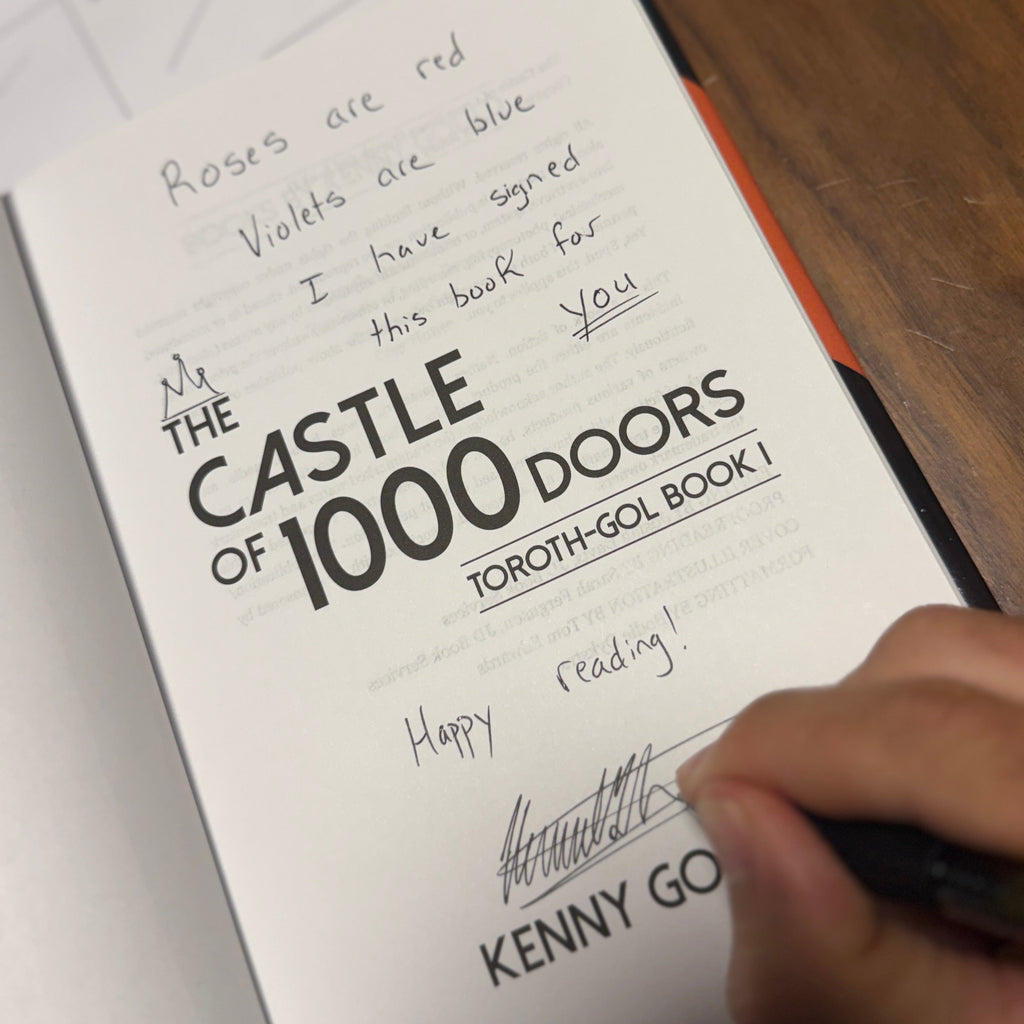 signed page of the castle of 1,000 doors by Kenny Gould
